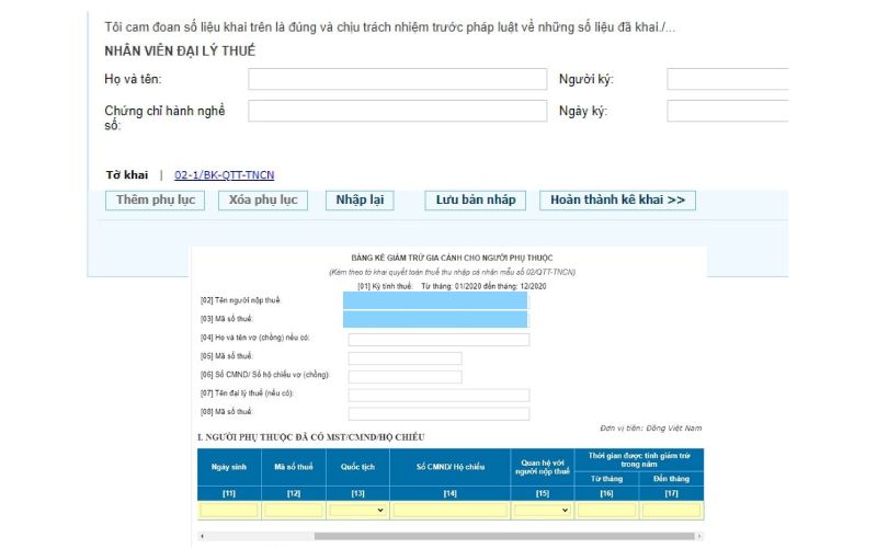 Quyết toán thuế TNCN online
