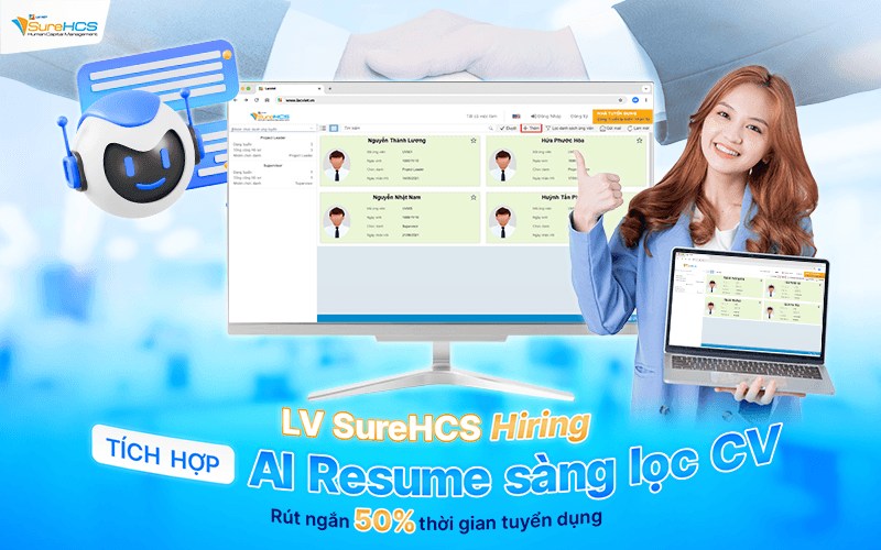 Phần mềm tuyển dụng LV SureHCS Hiring tích hợp AI Resume