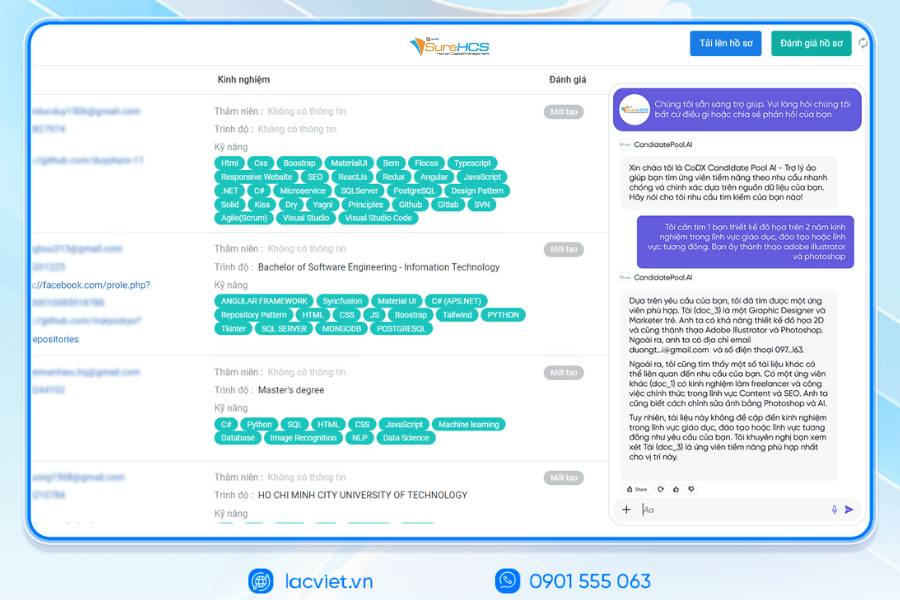 Phần mềm quản lý nhân sự Lạc Việt SureHCS