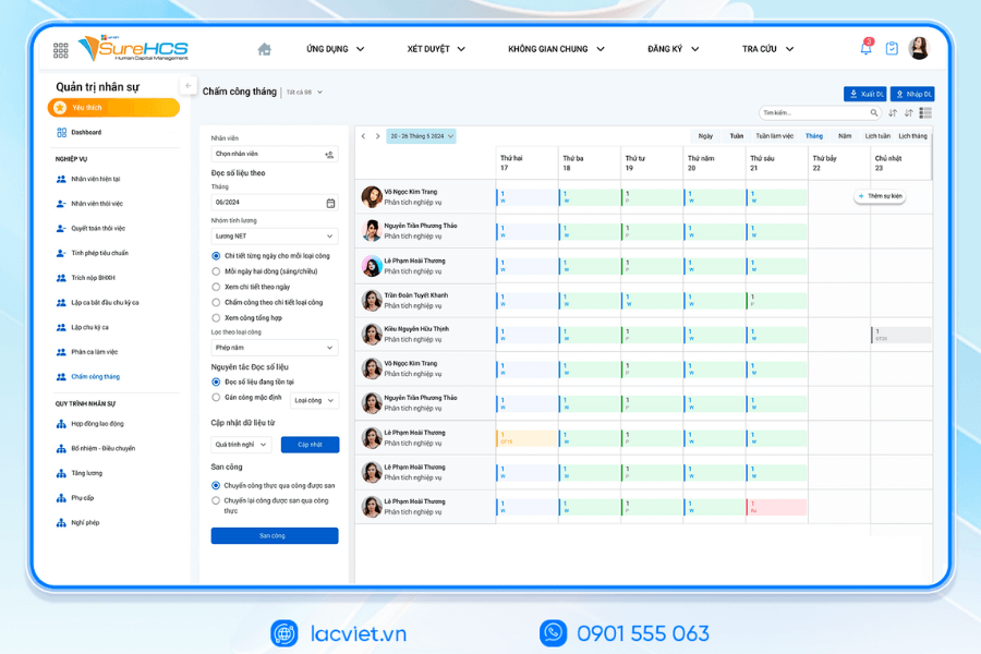 Phần mềm quản lý nhân sự Lạc Việt SureHCS