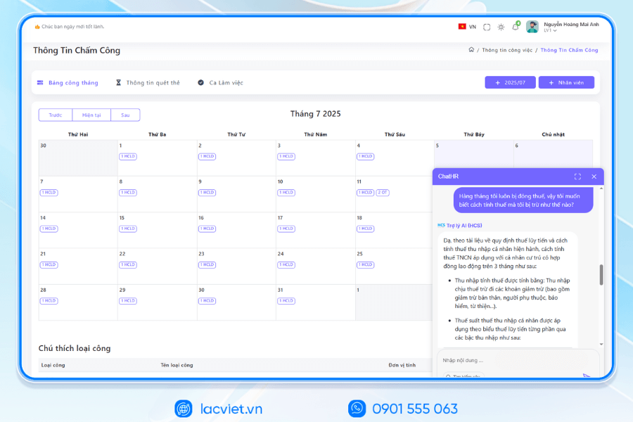 Phần mềm quản lý nhân sự Lạc Việt SureHCS