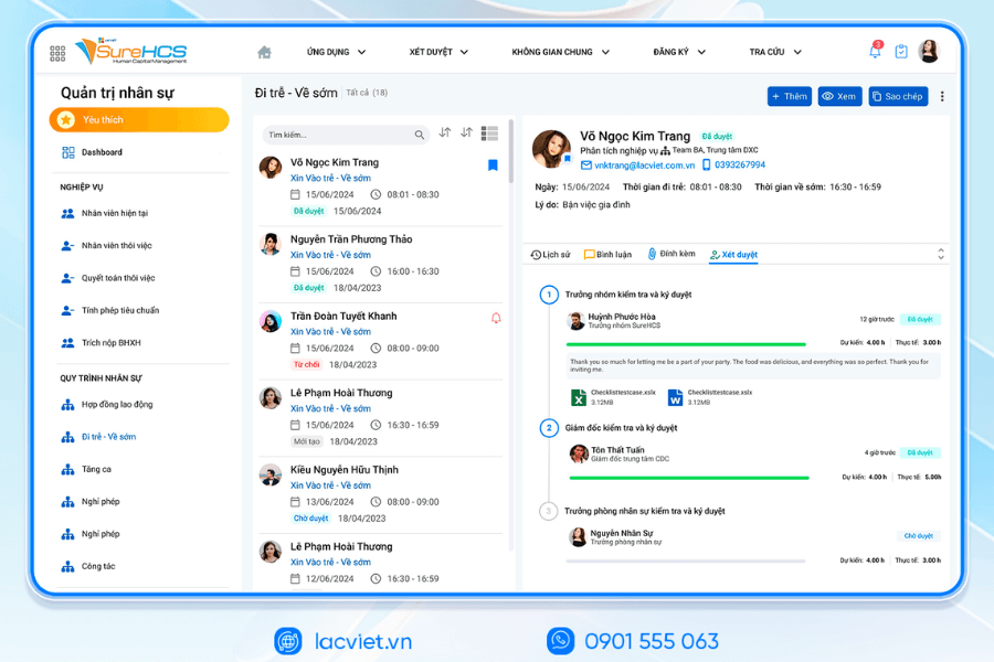 Phần mềm quản lý nhân sự Lạc Việt SureHCS