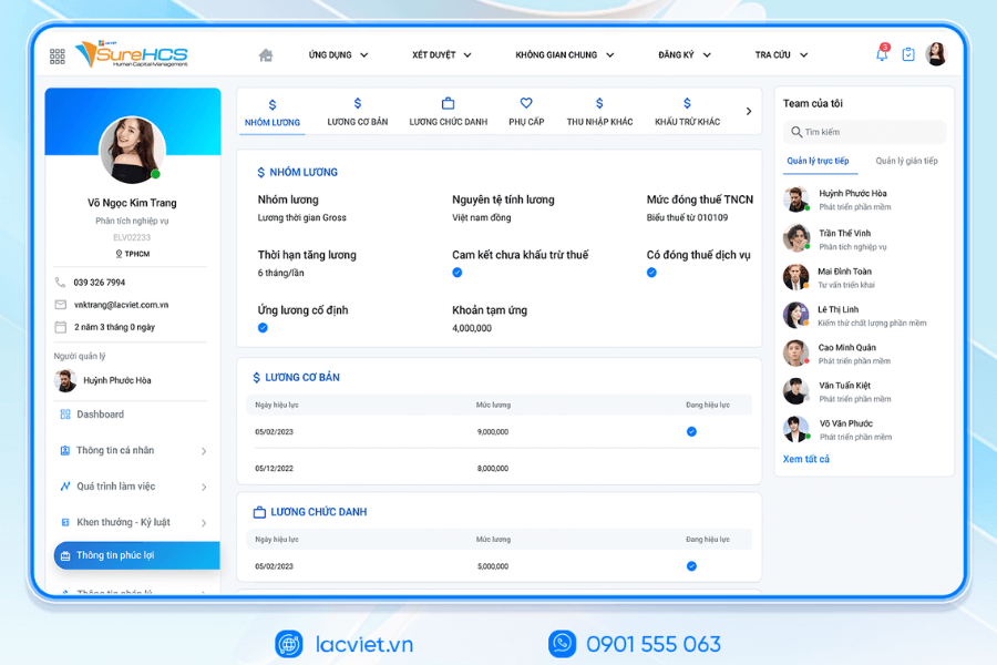 Phần mềm quản lý nhân sự Lạc Việt SureHCS