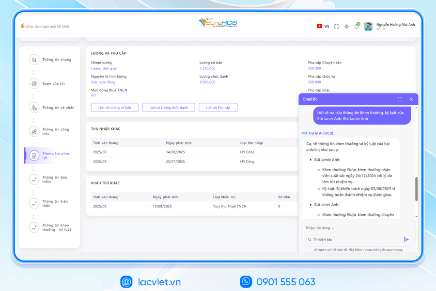 Phần mềm quản lý nhân sự Lạc Việt SureHCS