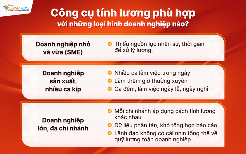 Công cụ tính lương phù hợp với những loại hình doanh nghiệp nào?