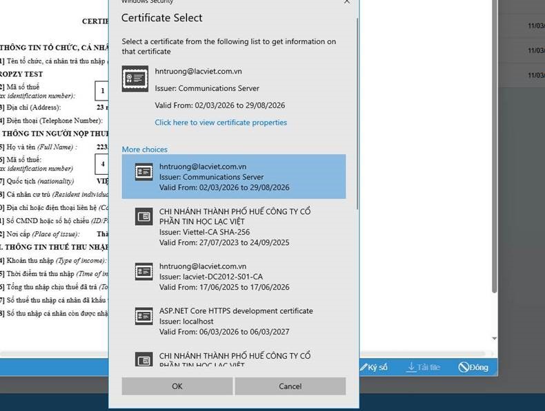Hướng dẫn ký số tờ khai thuế thu nhập cá nhân