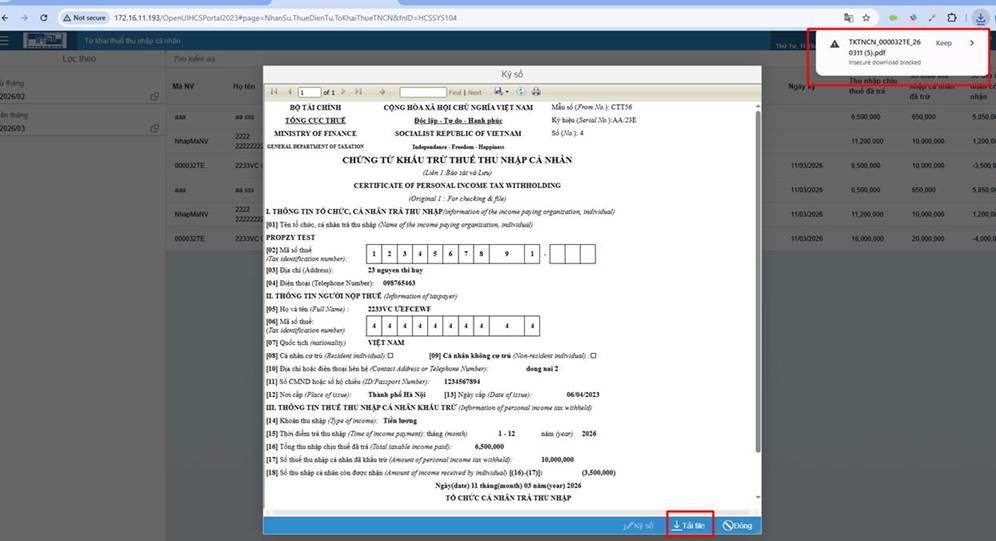 Hướng dẫn ký số tờ khai thuế thu nhập cá nhân